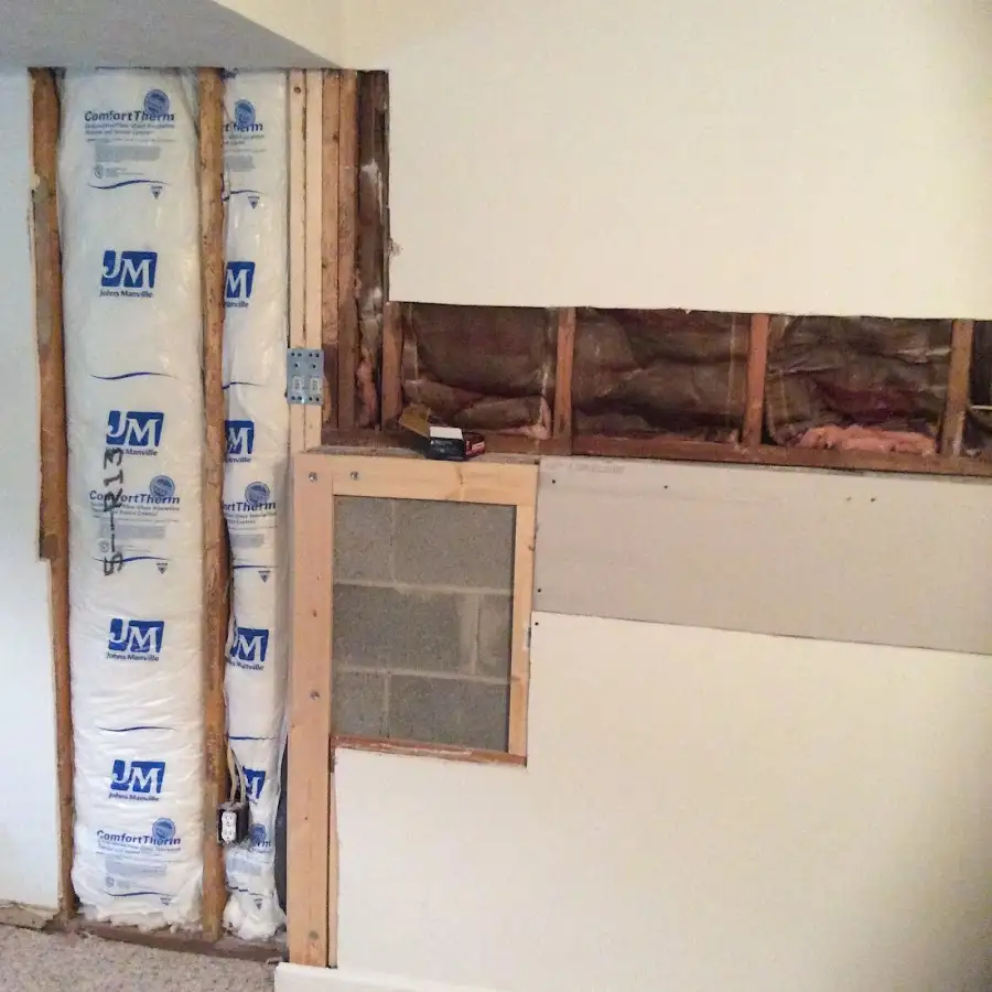 Wall insulation replacement during Basement Flood Cleanup in El Centro